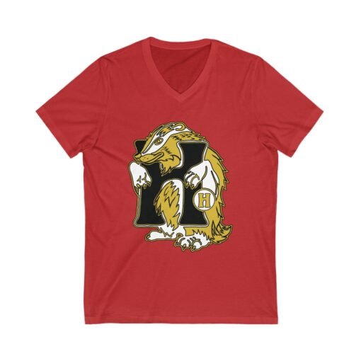 🦡💛 House of Badger Unisex Cotton V-Neck T-Shirt – Loyalty, Strength, and Subtle Magic - Image 9