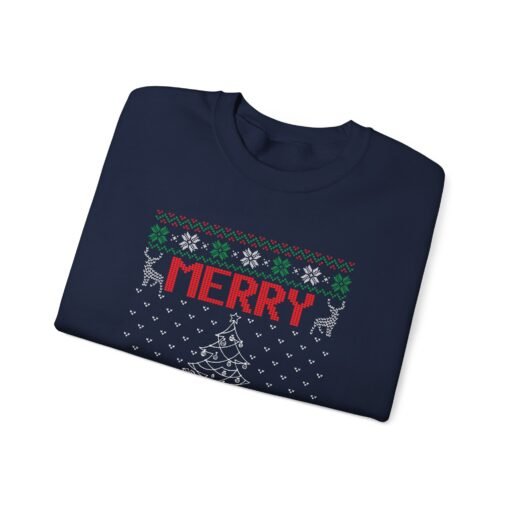 🎄✨ Merry Christmas Tree Unisex Sweatshirt – Classic Cheer in Ugly Sweater Style - Image 6