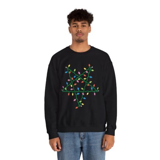 🔮 Holiday Pentagram Unisex Sweatshirt – Cozy, Creepy & Full of Cheer - Image 5