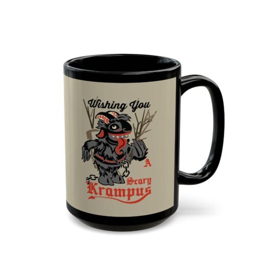 ☕ Wishing You a Scary Krampus Black Mug – Sip from the Naughty Side - Image 12