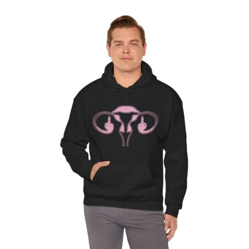🖕🩷 Ovaries with Middle Fingers Unisex Hoodie – Fierce, Loud, and Unapologetically You - Image 5