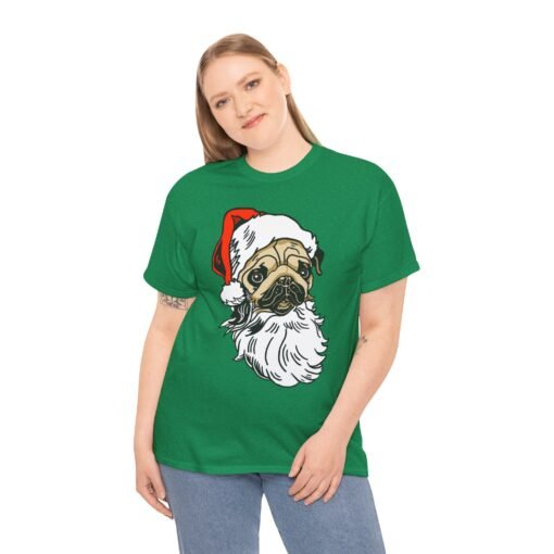 🎅🐾 Pug Santa Unisex T-Shirt – Ho Ho Hilarious Holiday Vibes - Image 4
