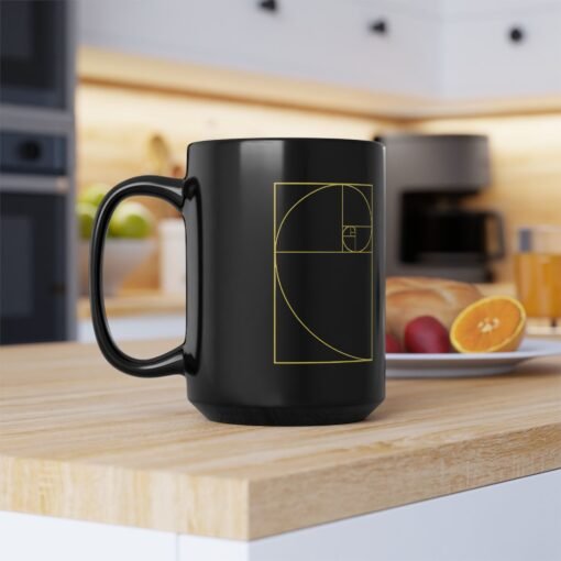 ☕ Golden Ratio Spiral Black Mug – Sip in Perfect Proportion - Image 13