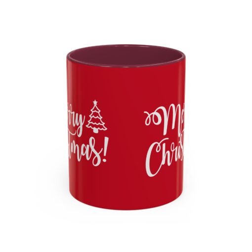 ☕ Merry Christmas Color Accent Mug – Sip the Season in Style - Image 13