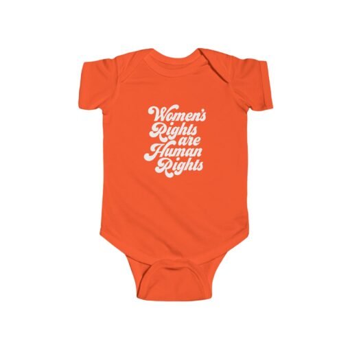 ✊💜 Women’s Rights Are Human Rights Baby Bodysuit – Tiny Size, Big Message - Image 4