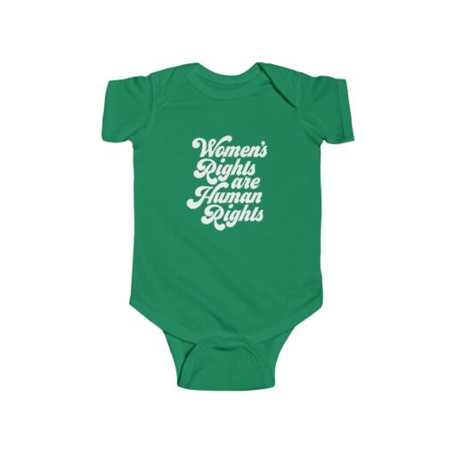 ✊💜 Women’s Rights Are Human Rights Baby Bodysuit – Tiny Size, Big Message - Image 5