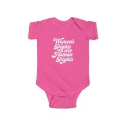 ✊💜 Women’s Rights Are Human Rights Baby Bodysuit – Tiny Size, Big Message