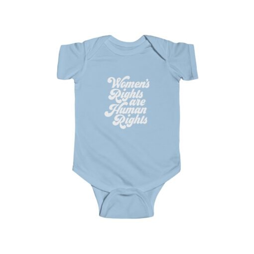 ✊💜 Women’s Rights Are Human Rights Baby Bodysuit – Tiny Size, Big Message - Image 7