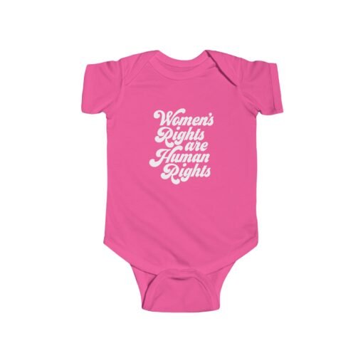 ✊💜 Women’s Rights Are Human Rights Baby Bodysuit – Tiny Size, Big Message