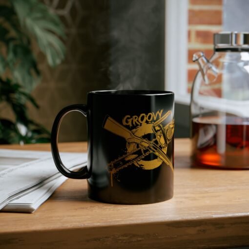 🔫🪓 Groovy Black Mug – Hail to the Caffeine, Baby - Image 8