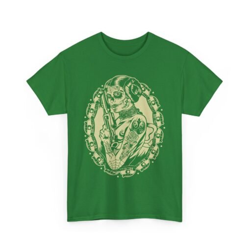🌹💀 Tattooed Sugar Skull Leia Unisex T-Shirt – Rebel Royalty with a Bold Twist - Image 13
