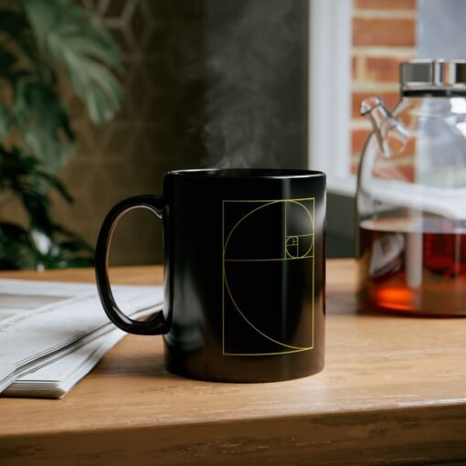 ☕ Golden Ratio Spiral Black Mug – Sip in Perfect Proportion - Image 6