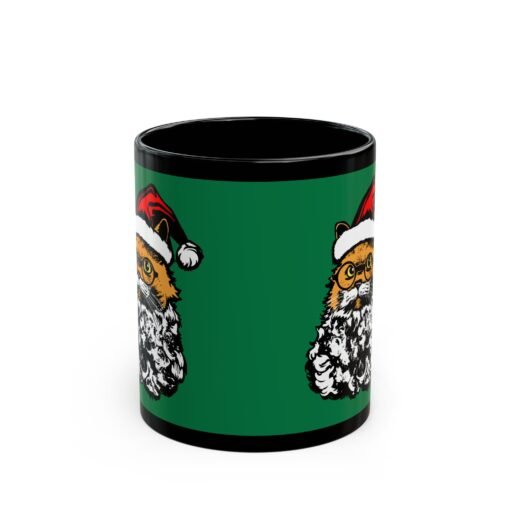 🎅🐱 Santa Claws Black Mug – Meowy and Bright - Image 3