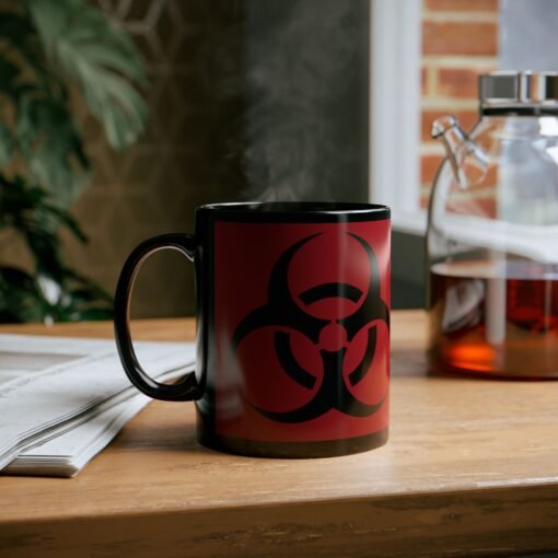 ☣️ Biohazard Symbol Black Mug – Sip with Caution - Image 6