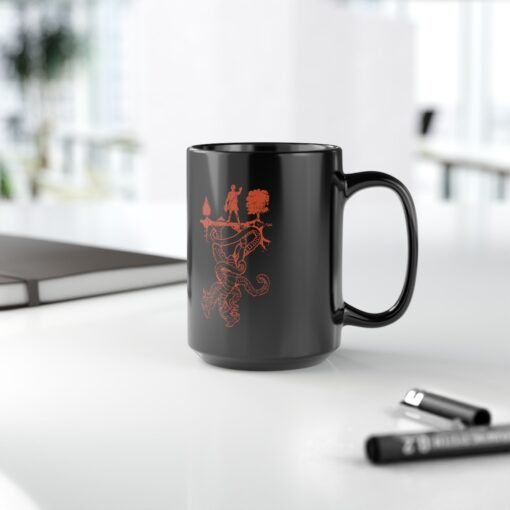 ☕👾🌌 Upside Down Black Mug – Welcome to the Other Side - Image 14