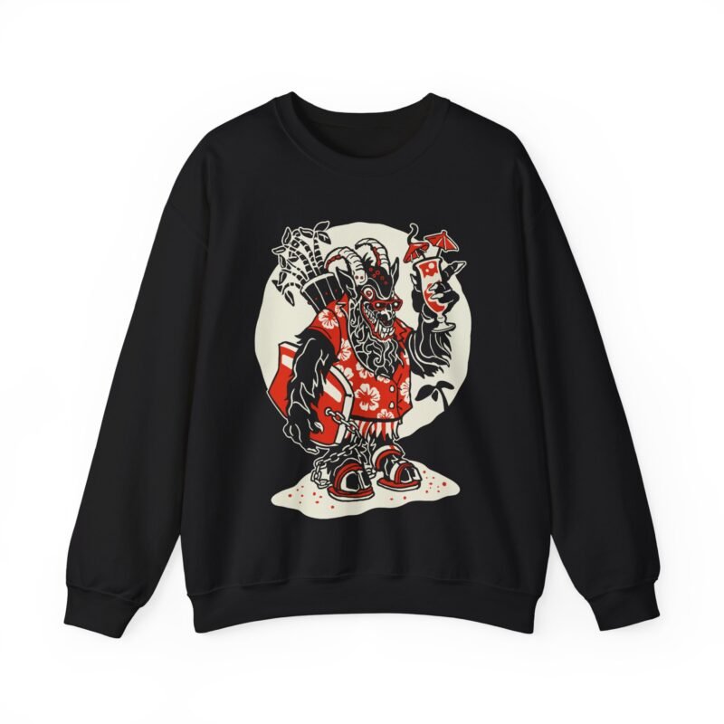 🏖️ Krampus Island Unisex Sweatshirt – Naughty Never Looked So Chill