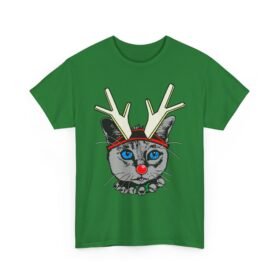 🦌🐱 Rudolph the Reindeer Cat Unisex T-Shirt – Purr-fectly Festive Feline Fun