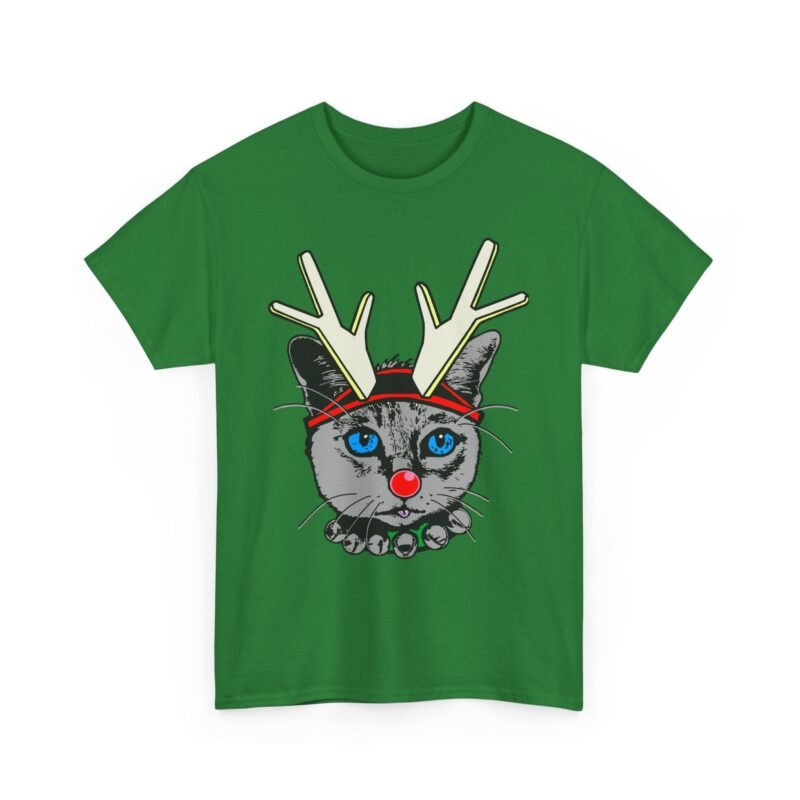 🦌🐱 Rudolph the Reindeer Cat Unisex T-Shirt – Purr-fectly Festive Feline Fun