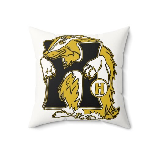 🦡💛 House of Badger Faux Suede Throw Pillow – Loyalty Meets Cozy Charm - Image 8
