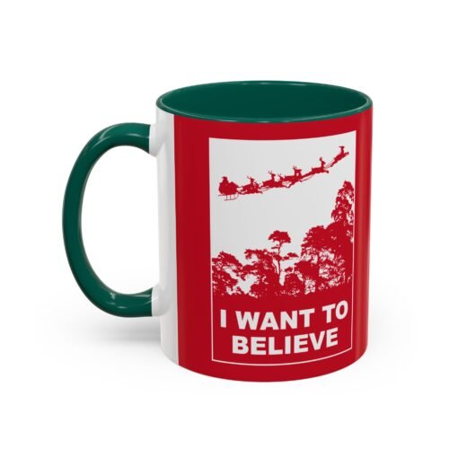☕🎅🛸 I Want to Believe (In Santa) Color Accent Mug – Mulder Meets Merry - Image 12