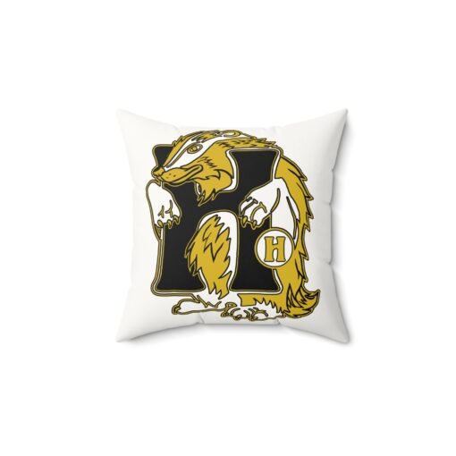🦡💛 House of Badger Faux Suede Throw Pillow – Loyalty Meets Cozy Charm - Image 3
