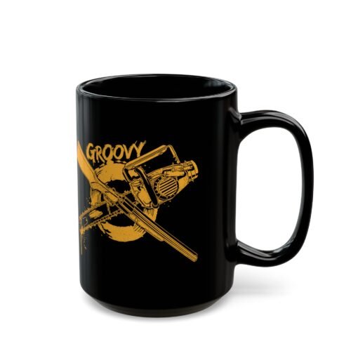 🔫🪓 Groovy Black Mug – Hail to the Caffeine, Baby - Image 10