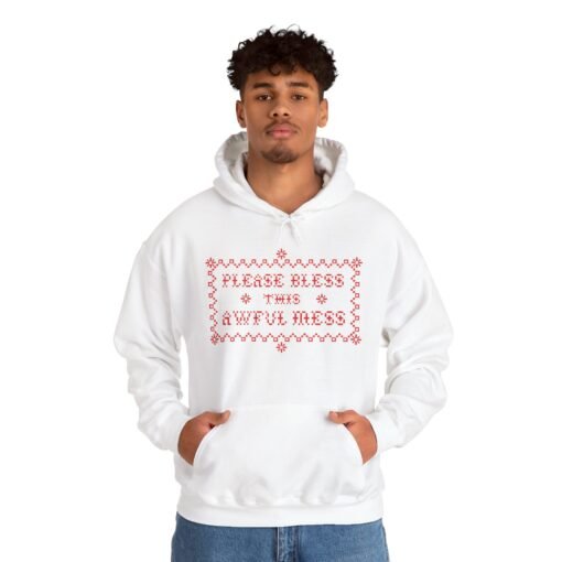 🧵😅 Please Bless This Awful Mess Unisex Hoodie – Cozy Up to the Chaos - Image 6