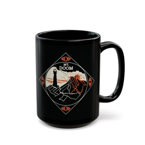 🔥 Mount Doom & Eye of Sauron Black Mug – Power in Every Sip - Image 10