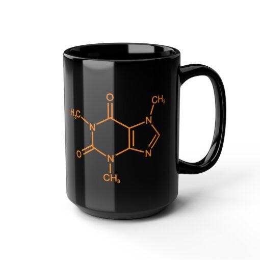 ☕ Caffeine Molecule Black Mug – Science in Every Sip - Image 12