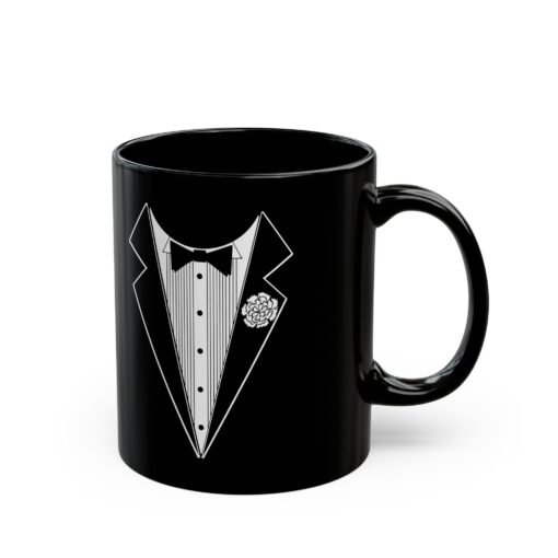 ☕🤵 Tuxedo Print Black Mug – Sippin’ in Style - Image 4