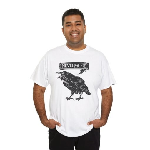 Nevermore The Raven | Unisex | Heavy Cotton | T-Shirt | Poe | Poetry | Gothic - Image 5
