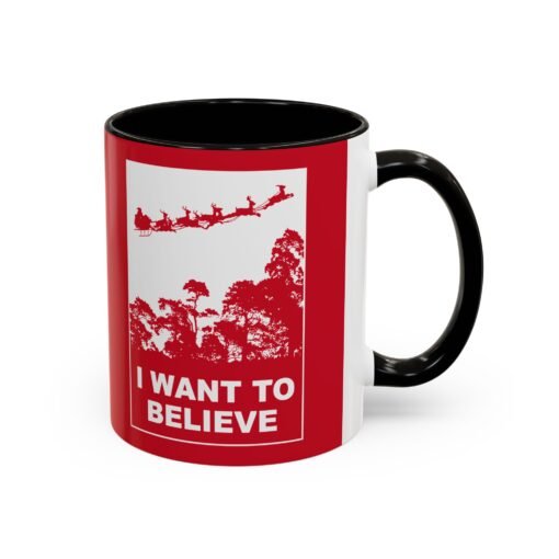 ☕🎅🛸 I Want to Believe (In Santa) Color Accent Mug – Mulder Meets Merry - Image 6