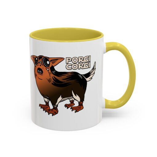 ☕🐶🐧✨ Porgi Corgi Color Accent Mug – Sip with Galactic Cuteness - Image 46