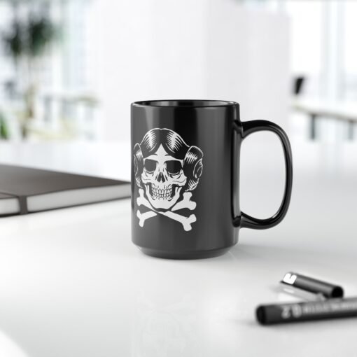 ☕👸💀 Rebel Skull Black Mug – Sip Like a Princess with Attitude - Image 14