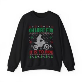 🏍️🎄 Oh What Fun It Is To Ride Unisex Sweatshirt – Ugly Christmas Motocross Edition