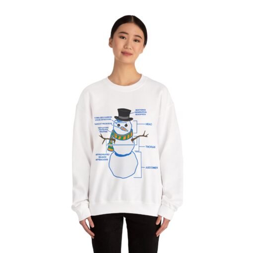⛄ Snowman Anatomy Unisex Sweatshirt – Frosty Facts Meet Cozy Laughs - Image 4