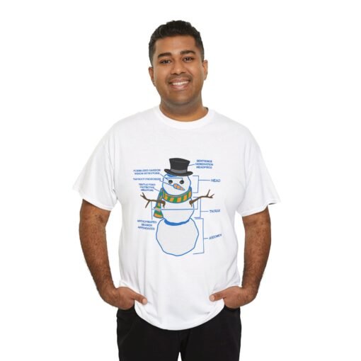 ⛄ Snowman Anatomy Unisex T-Shirt – Frosty Science with a Side of Laughs - Image 5