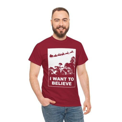 🎅🛸 I Want to Believe (In Santa) Unisex T-Shirt – Holiday Magic Meets Mulder Vibes - Image 4