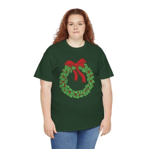 🎄 Holiday Wreath Unisex T-Shirt – Classic Cheer, Comfy Style - Image 6
