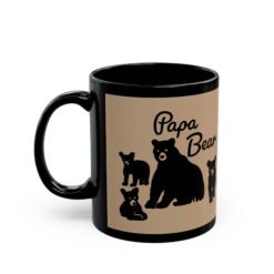 Alternative view of ☕🐻👨👧👦 Papa Bear Black Mug – Strong Brew for the Head of the Den