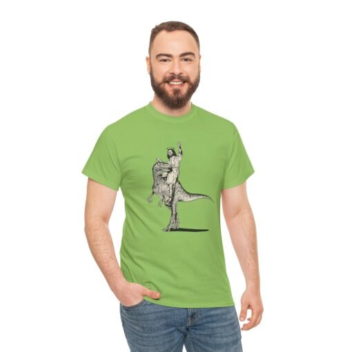 🦕✝️ Jesus Rides a Dinosaur Unisex T-Shirt – Prehistoric Praise & Holy Hilarity - Image 4
