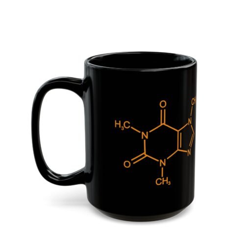 ☕ Caffeine Molecule Black Mug – Science in Every Sip - Image 9