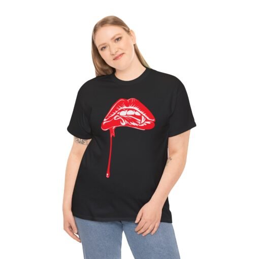 💋🩸 Vampire Bite Lips Unisex T-Shirt – Sink Into Style - Image 4