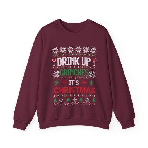 🍻🎄 Drink Up Grinches Unisex Sweatshirt – Holiday Sass in Ugly Sweater Style - Image 11