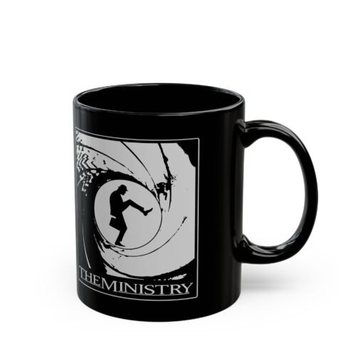 🕴️ Ministry of Silly Walks x James Bond Black Mug – Sip with Style... and a Stumble - Image 3