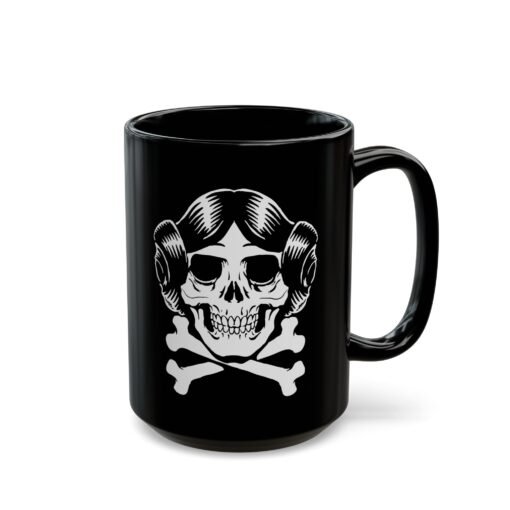 ☕👸💀 Rebel Skull Black Mug – Sip Like a Princess with Attitude - Image 11