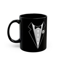 Alternative view of ☕🤵 Tuxedo Print Black Mug – Sippin’ in Style