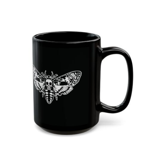 🦋 Death's Head Moth Black Mug – Dark Elegance with Every Sip - Image 10