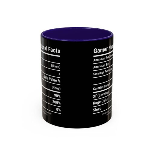 ☕🎮 Gamer Nutrition Facts Color Accent Mug – Fuel for Every Respawn - Image 9