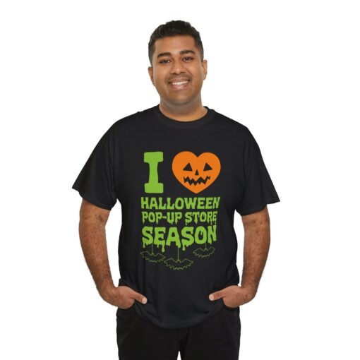 🎃🛍️ I Love Halloween Pop-Up Store Season Unisex T-Shirt – Spooky Shopping FTW - Image 6